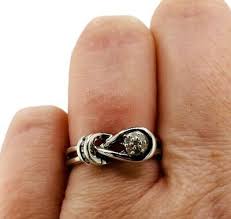 Sterling Silver 925 Pave Diamond Knot Ring Size 5.25 Love ...