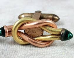1930s DOLAN BULLOCK Knot Cufflinks - Two Toned Metal With ...