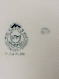 Victorian Semi-Vitreous Porcelain KT & K Co. Teal & White ...