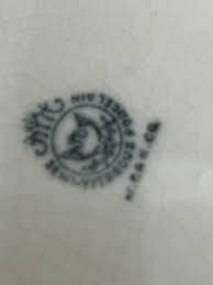 Antique Set Of 4 Knowles Taylor & K Ivory Floral Turquoise ...