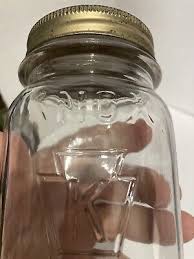 Vintage Knox Square Glass Mason Jar raised letters 16 oz ...