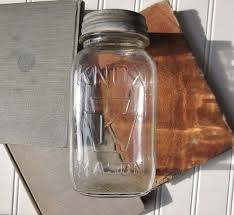 Vintage Clear Square Knox K in Keystone Mason Jar Quart Size ...