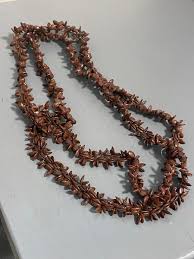 Vintage Apple Seed Necklace Koa Hawaiian Bead Strand | EstateSales.org