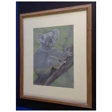 Eleanor Cook, Koala Bear in a Tree, Conte Works on Paper. For Sale at Ruby Lane