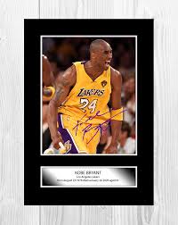 Kobe Bryant 4 NBA Los Angeles Lakers A4 signed poster with ...