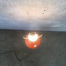 Mid Century Orange Ceramic Three Way Table Lamp