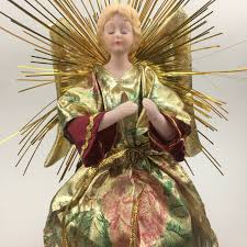 Vintage Angel, Vintage Christmas, Angel, 11", Gold/burgundy ...