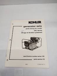 Kohler Generator Sets Parts Listing For Model 5XL Series TP ...