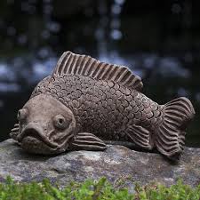 Large Koi Cast Stone Garden Statue | Fish Statue – Soothing ...