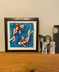 Painted paper Koi Duo – Sue Woodger Art