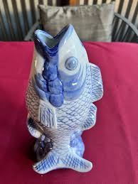 Fish Vase, Art Vase, Boho Vase, Blue Vase, Fish Art, Beach ...