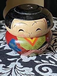 VTG Japanese Lacquerware Kokeshi Doll Style Lidded Stacking Boxes Vintage | eBay Australia