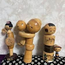 Kokeshi Doll Set | Unique Design | 4 Dolls | Vintage Rare ...