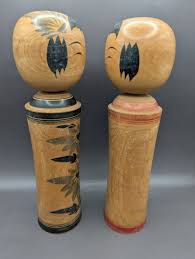 Vintage Japanese Kokeshi Doll Wood Bobble Head Hand Painted ...