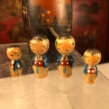 Japanese Family Nine Old "KOKESHI DOLLS" Famous Bobble Heads ...
