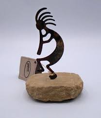 LAZART KOKOPELLI Flute Player Metal Laser Art on Sandstone Base | eBay
