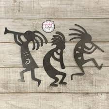 Set of 3 Dancing Kokopelli's, Kokopelli Metal Wall Art Trio ...