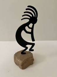 Kokopelli Metal Figurine Paperweight With Sandstone Base ...