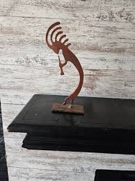 Vintage Metal Art Kokopelli Figurine Rustic Metal Art /10.25'' H ...