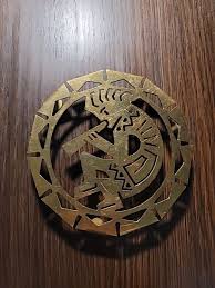 Authentic Vintage Kokopelli Brass Trivet/coaster Lead ...