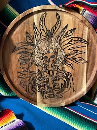 Aztec Molcajete Acacia Wood Base Plate: Pyrography Art (10 ...
