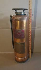 VINTAGE CHILDS COPPER AND BRASS FIRE EXTINGUISHER with ...