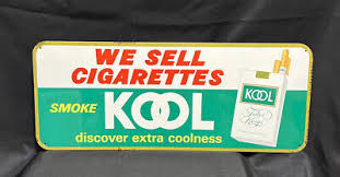 Rare Original Metal Cigarette Sign Kool Filter Kings Extra Coolness KOOL Smoke | eBay