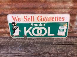 Authentic Kool Cigarette Sign 11x26 Inch Tobacco Sign Penguin Vintage 1960a Era Cigarette Tobacco Rusted Distressed General Store - Etsy