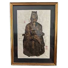 Korean Emperor rubbing on rice paper painting | eBay