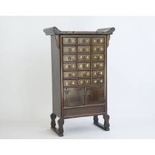 Vintage Korean Wooden Medicine Chest with Drawers ...