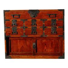 Antique Meiji Dark Wood Tansu Chest With Hand Wrought Iron Details | Chairish