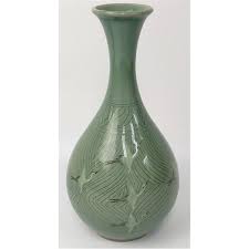 Lot - 2 Antique Japanese/Korean Celadon Porcelain Vases.