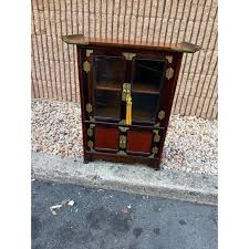 Vintage Korean Style Double Glass Door Display Cabinet ...