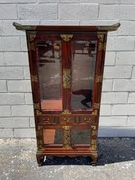 Antique Korean China Cabinet Asian Pagoda Chinoiserie ...