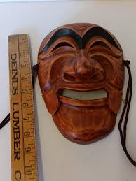 Korean Traditional Insadong Hahoe Tal Hand Carved Wood Mask Signed | EstateSales.org