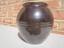 Antique Brown Glazed Bulbous Redware Jar 6 1/8" Excellent | eBay