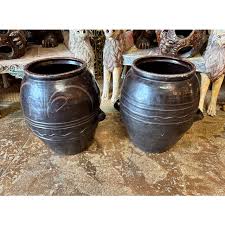 Pair 19th Century Martaban Storage Jars | Chairish