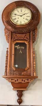 Lot - Korean made rose carved mahogany regulator clock, 56”H