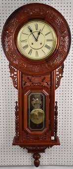 Sold at Auction: Large Carved Hanging Regulator Clock, 56"h