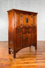 Chinese Qing Dynasty 19th Century Accordion Doors Cabinet with Three Drawers | Chairish