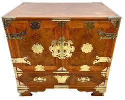 Korean Tansu Style Teak Burl Wood Chest / Cabinet | eBay