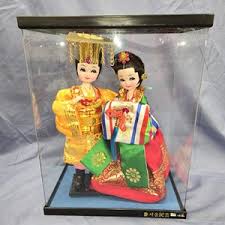 Vintage 1970s Korean Bride and Groom Big Eye Wedding Dolls ...