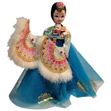 Asian souvenir doll in elaborate costume. For Sale at Ruby Lane