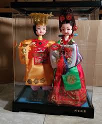 KOREAN WEDDING DAY DOLLS 10" BRIDE GROOM IN ...