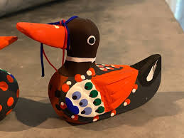 Pair of Korean Wedding Ducks Wooden Figurines Hand Painted 3 ...