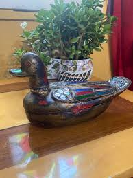 Antique Wooden Jewelry Box Duck Inlaid With Colored Glass and Mirror Length 23cm Height 15cm - Etsy UK