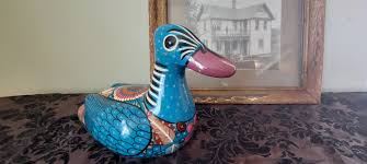 Gorgeous Teal Tonala Bird Statue Figurine Turquoise Mexican Folk Art Mexico Duck Free Shipping! - Etsy