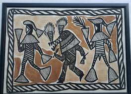 Vintage Framed African Textile Art Korhogo Mud Cloth Senufo ...