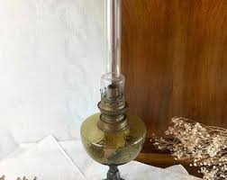 Oil LAMP 1900/french Antique/amber Glass Globe on Pedestal in Spelter With Foliage Decoration & MUSIC Medallion/kerosene Table Light - Etsy