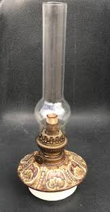 Antique Bronze Oil Lamp with Six-Light Candle Chandelier and Rare Majolica Shade at 1stDibs | majolica lampe, antique oil lamp chandelier, antique oil chandelier